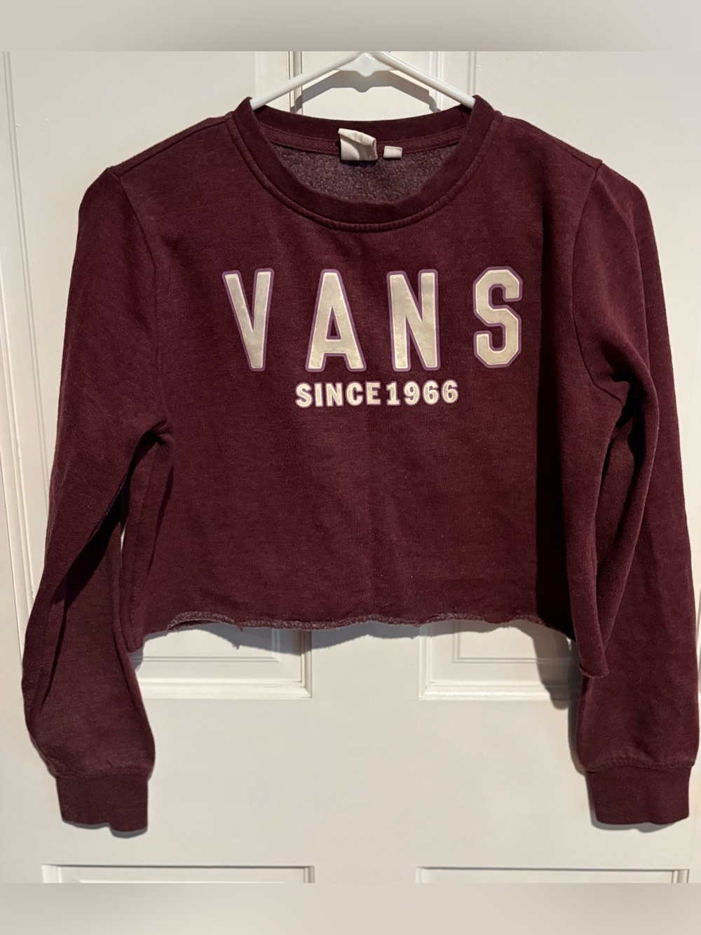 VANS Since 1966 Maroon Cropped Sweatshirt Size XS Women's